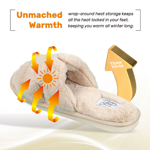 Faux Fur H Slipper - White