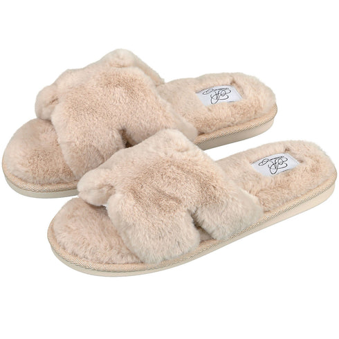 Faux Fur H Slipper - Beige