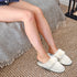 Faux Fur Mule Slipper - Cream
