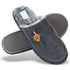 Mens Slip On Faux Fur Mule Slipper - Grey