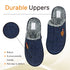Mens Slip On Faux Fur Mule Slipper - Navy