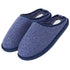 Mens Slip On Fleece Faux Fur Mule Slipper - Navy