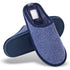 Mens Slip On Fleece Faux Fur Mule Slipper - Navy