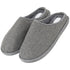 Mens Slip On Fleece Faux Fur Mule Slipper - Navy