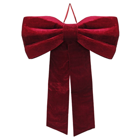 Burgundy Velvet Bow - XL