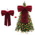 Burgundy Velvet Bow - XL