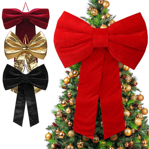 Burgundy Velvet Bow - XL