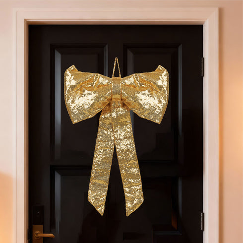 Gold Sequin Bow