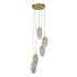 Rossie 5 light Multi Drop Pendant - Satin Brass & Glass