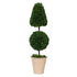 Potted Cone & Ball Faux Boxwood Topiary