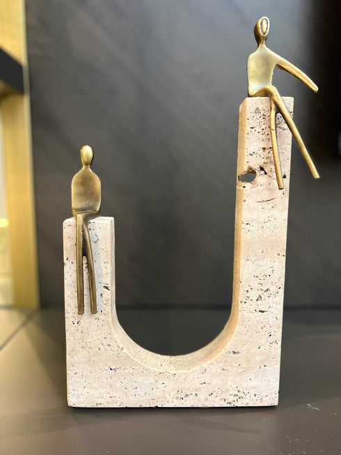 PRE ORDER Happy Couple Travertine Ornament