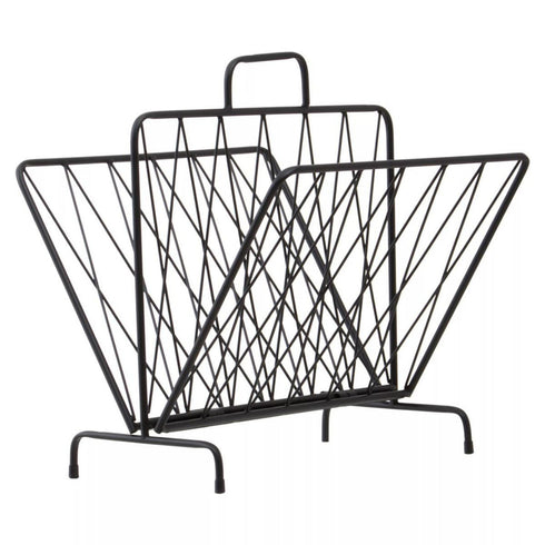 Avento Black Two Pocket Magazine Rack
