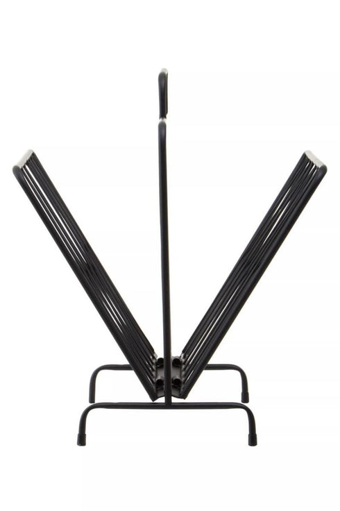 Avento Black Two Pocket Magazine Rack