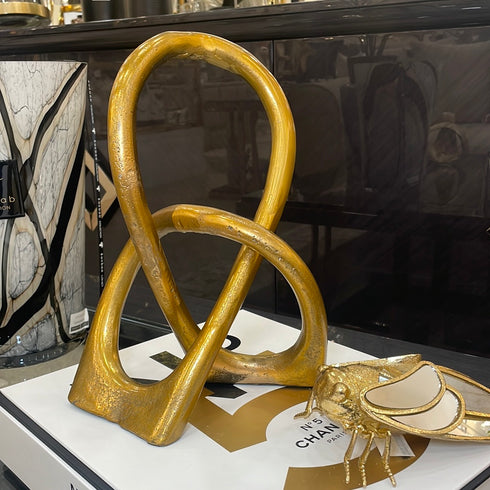 Double Loop Sculpture Antique Gold