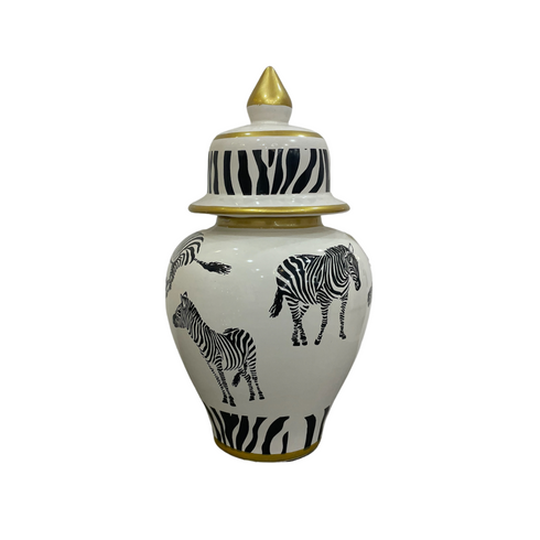 Black & Gold Zebra Jar