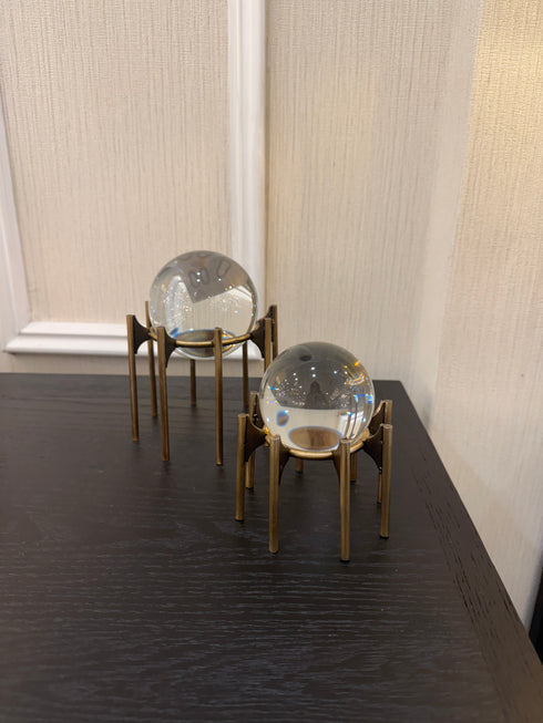 Crystal Ball Brass Decoration Set