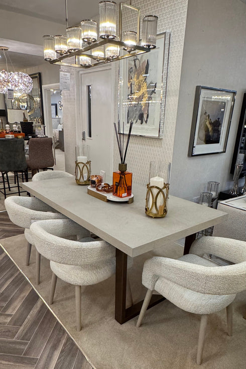 Felicity 6 Seater Dining Table - Grey White