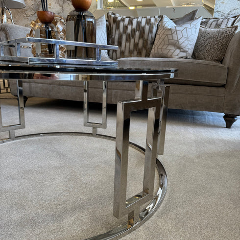 Ovada Coffee Table - Stainless Steel & Clear Glass
