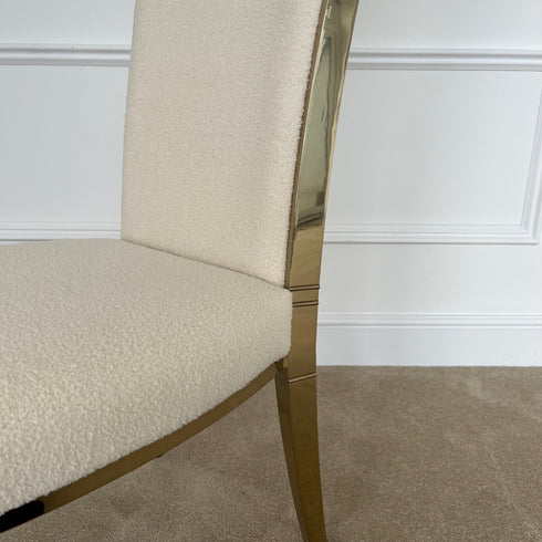 Grace Boucle & Smoked Brass Dining Chair