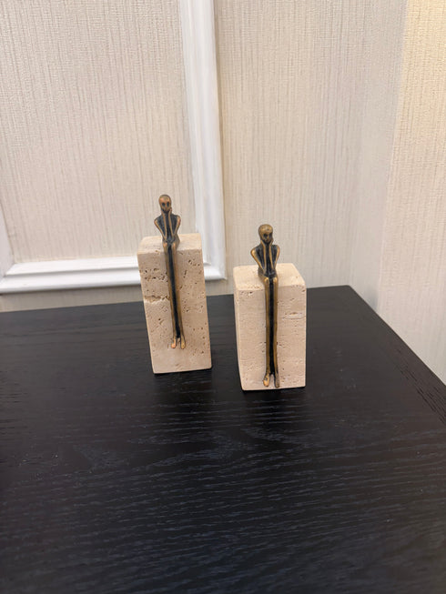 Travertine Thinking Couple