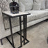 Mila Sofa Table - Gunmetal Black & White Marble