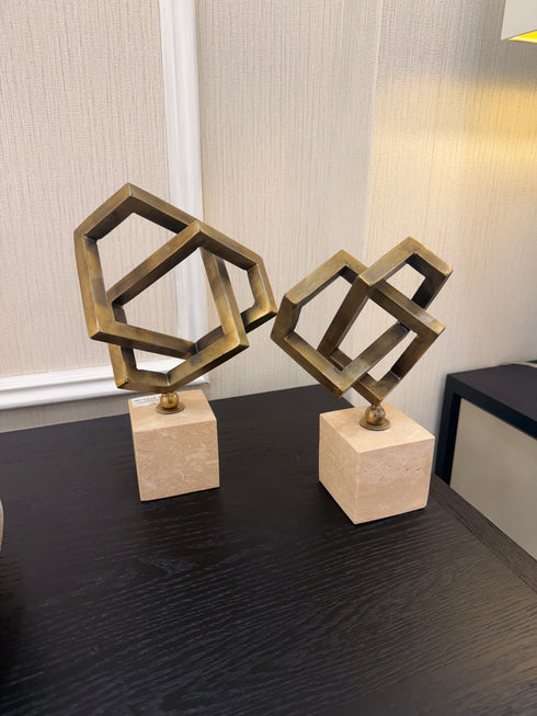 Marble Interlocking Square Set - Travertine