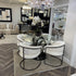 Zara 4 Seater Gunmetal Black and Clear Glass Dining Table