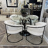 Zara 4 Seater Gunmetal Black and Clear Glass Dining Table