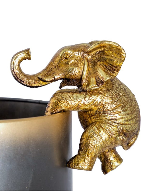 Antique Gold Elephant Pot Decor