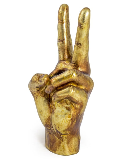 Large Antique Gold Peace Hand