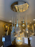 Issia Polished Chrome 9 Light Round Pendant With Mixed Glass Shades