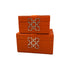 Orange Leather Box Set Geo Gold