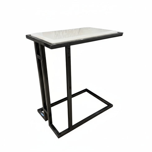 Mila Sofa Table - Gunmetal Black & White Marble