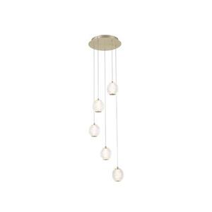 Alley 5 light Multi Drop Pendant - Satin Brass & Clear