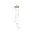 Alley 5 light Multi Drop Pendant - Satin Brass & Clear