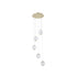 Alley 5 light Multi Drop Pendant - Satin Brass & Clear