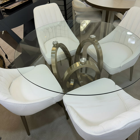 Blake Gold & Off White Dining Chair