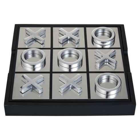 Georgiana Black & Chrome Noughts & Crosses Game