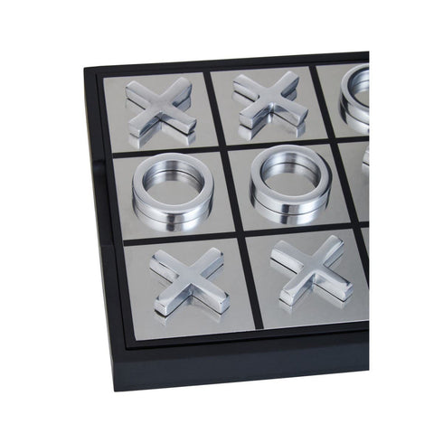 Georgiana Black & Chrome Noughts & Crosses Game