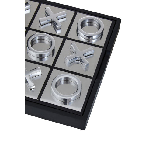 Georgiana Black & Chrome Noughts & Crosses Game