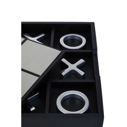 Georgiana Black & Chrome Noughts & Crosses Game