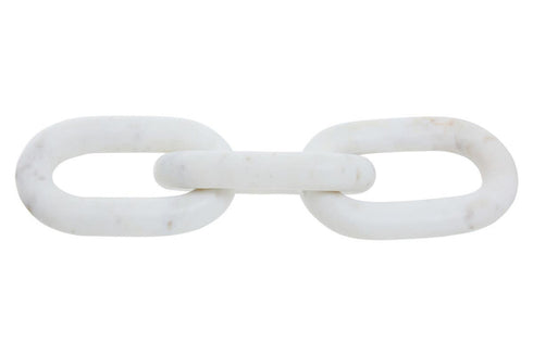 Nason White Marble Three Link Chain Sculpture