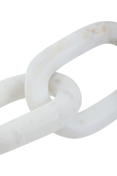 Nason White Marble Three Link Chain Sculpture