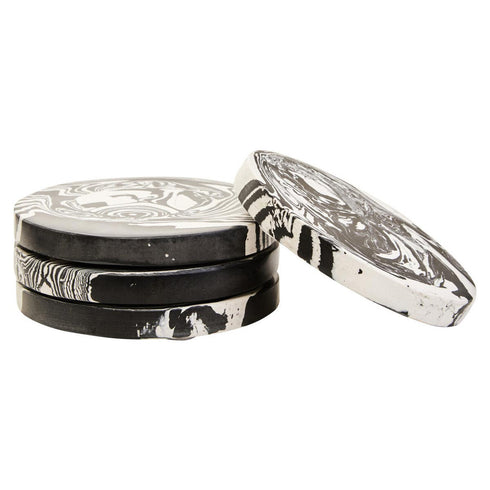 Helsa Set of 4 Black & White Marble Coasters