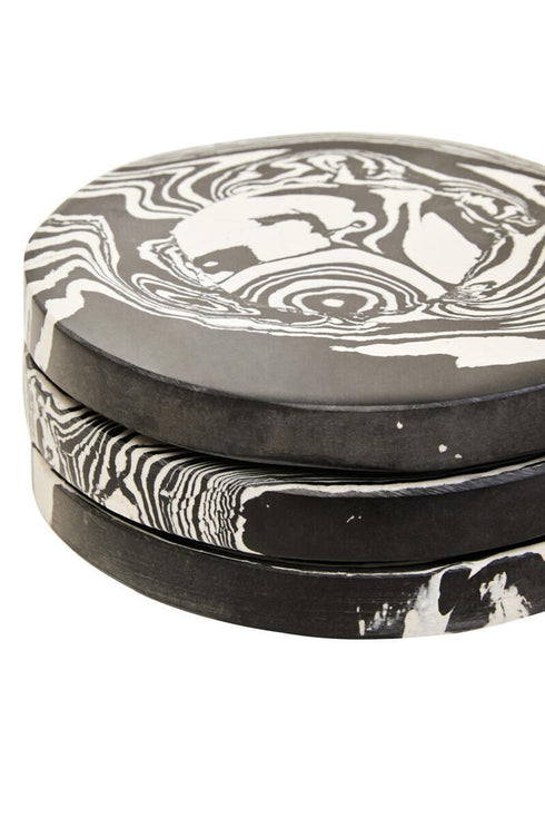 Helsa Set of 4 Black & White Marble Coasters