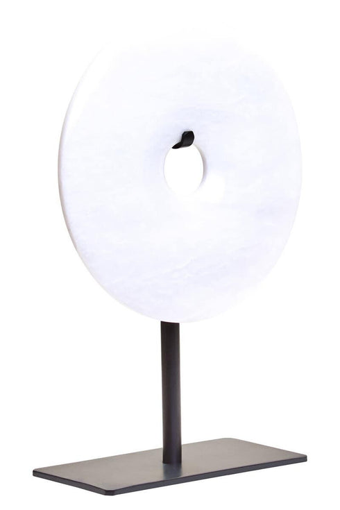 White Marble Disc Sculpture