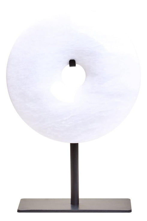 White Marble Disc Sculpture