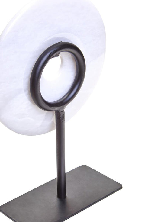 White Marble Disc Sculpture