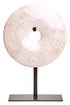 Zoro Cream & Black Marble Disc Sculpture