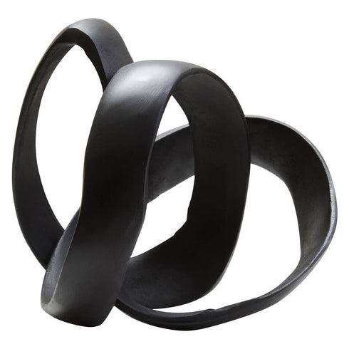 Prato Matte Black Circular Sculpture